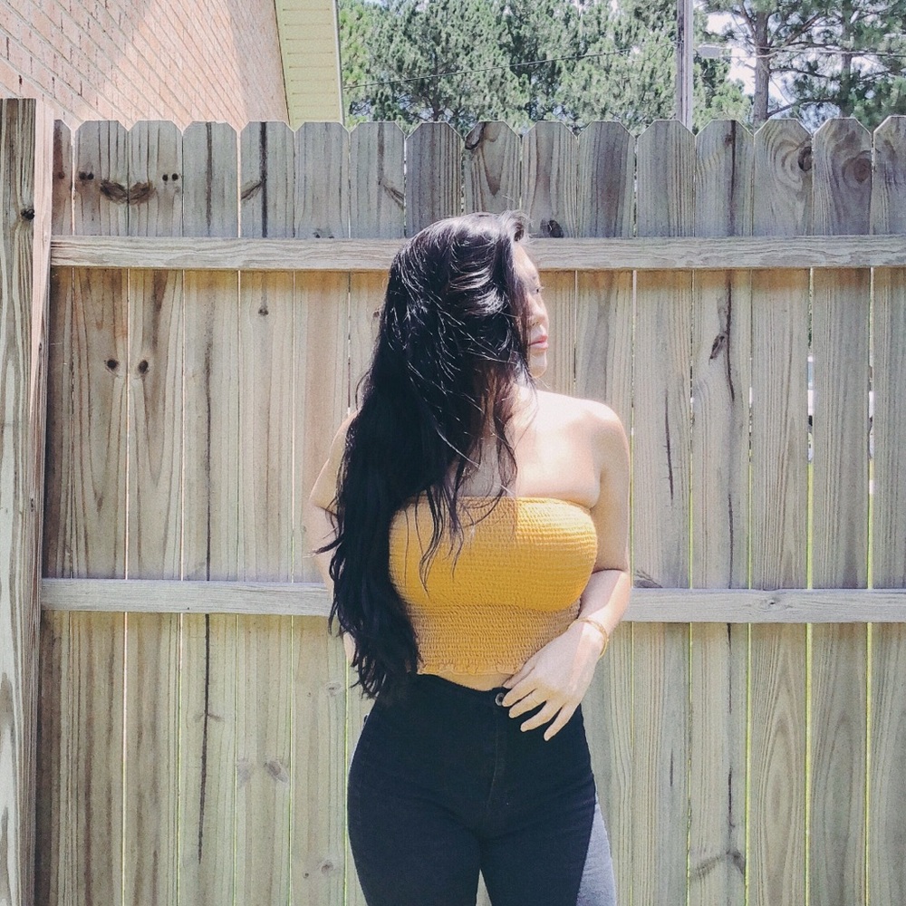 SOLID TUBE TOP WITH LETTUCE HEM - Picture 2 of 5